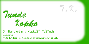 tunde kopko business card